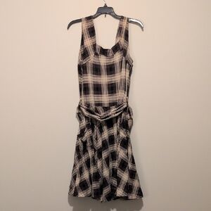 Womens Size 1X Effie's Heart Dolce Vita Plaid Sleeveless Dress - Black and Cream